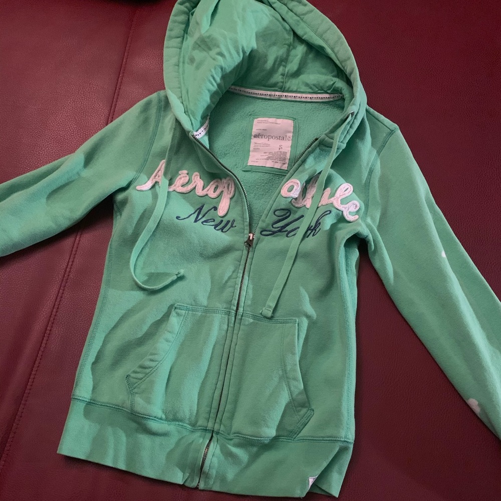 Aeropostale Green Full Zip Hoodie